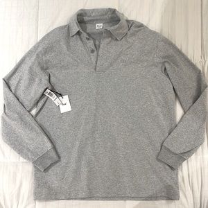 TNA Nolen Grey long sleeve with button up collar